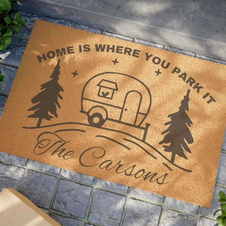 Home Is Where You Park It Doormat | Camper Trailer Welcome Mat