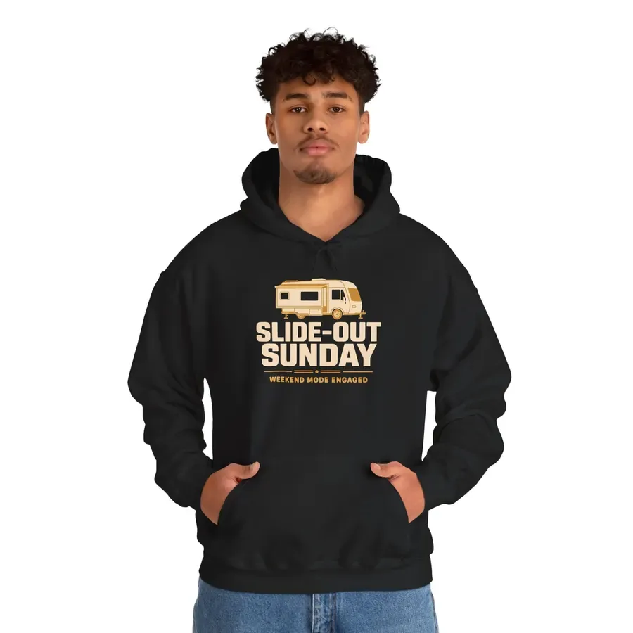 Slide-Out Sunday Funny Camping Hoodie