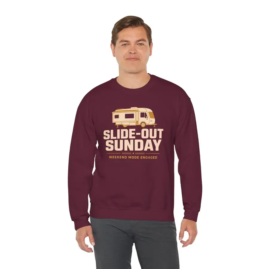 Slide-Out Sunday Funny Camping Sweatshirt