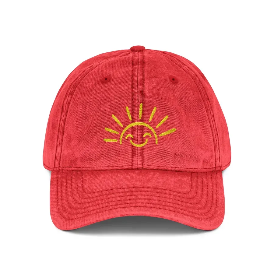 Vintage Embroidered Sun Cap: Smile Sunshine Baseball Hat